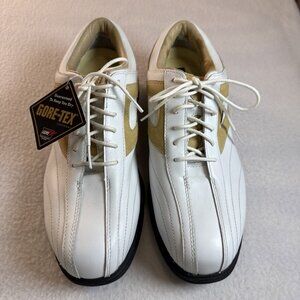 Etonic Shoes Women 10W Golf Cleats Sneakers White Leather Lace Up WSTGT1-04 NEW